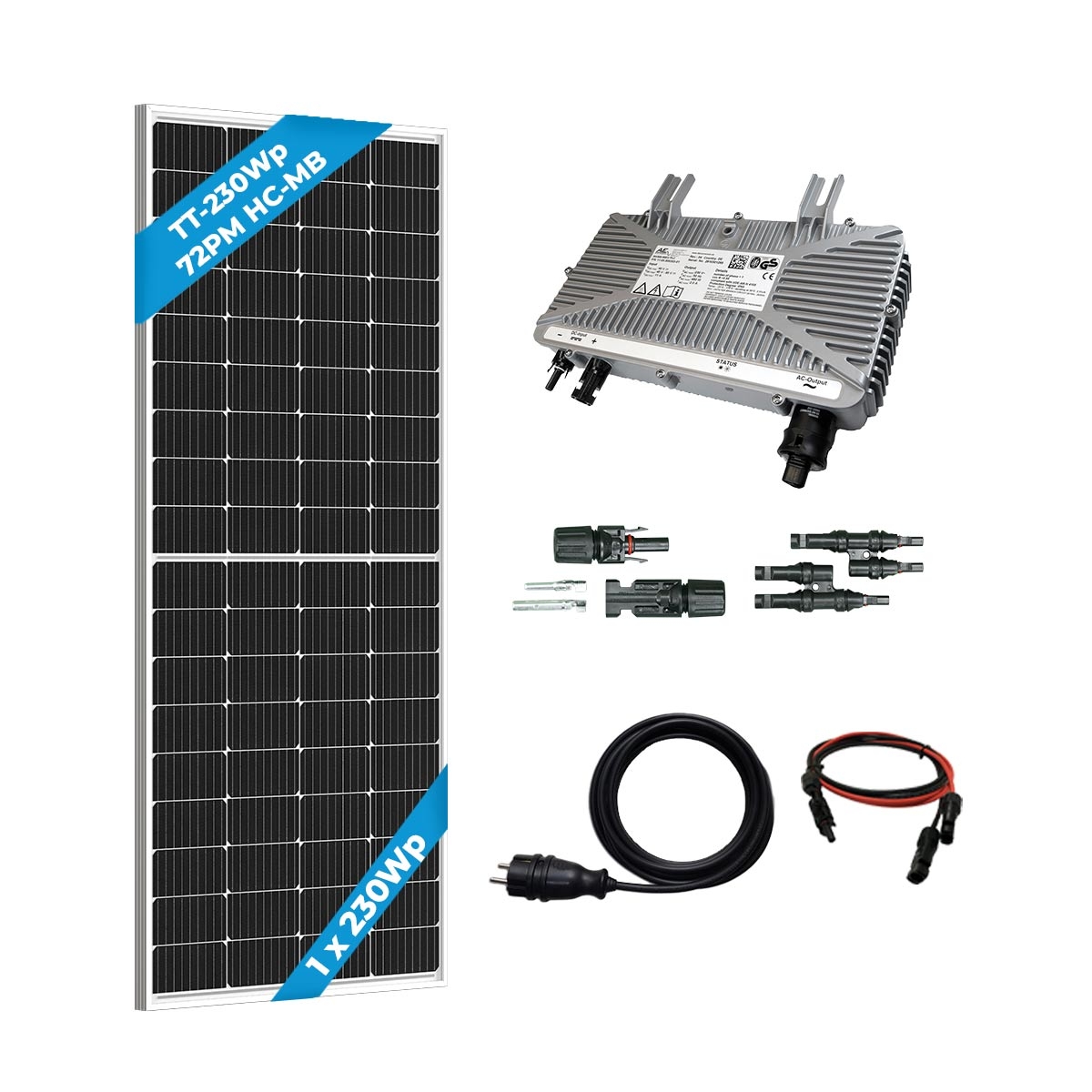TommaTech 350We 1x230Wp Micro Inverter Package