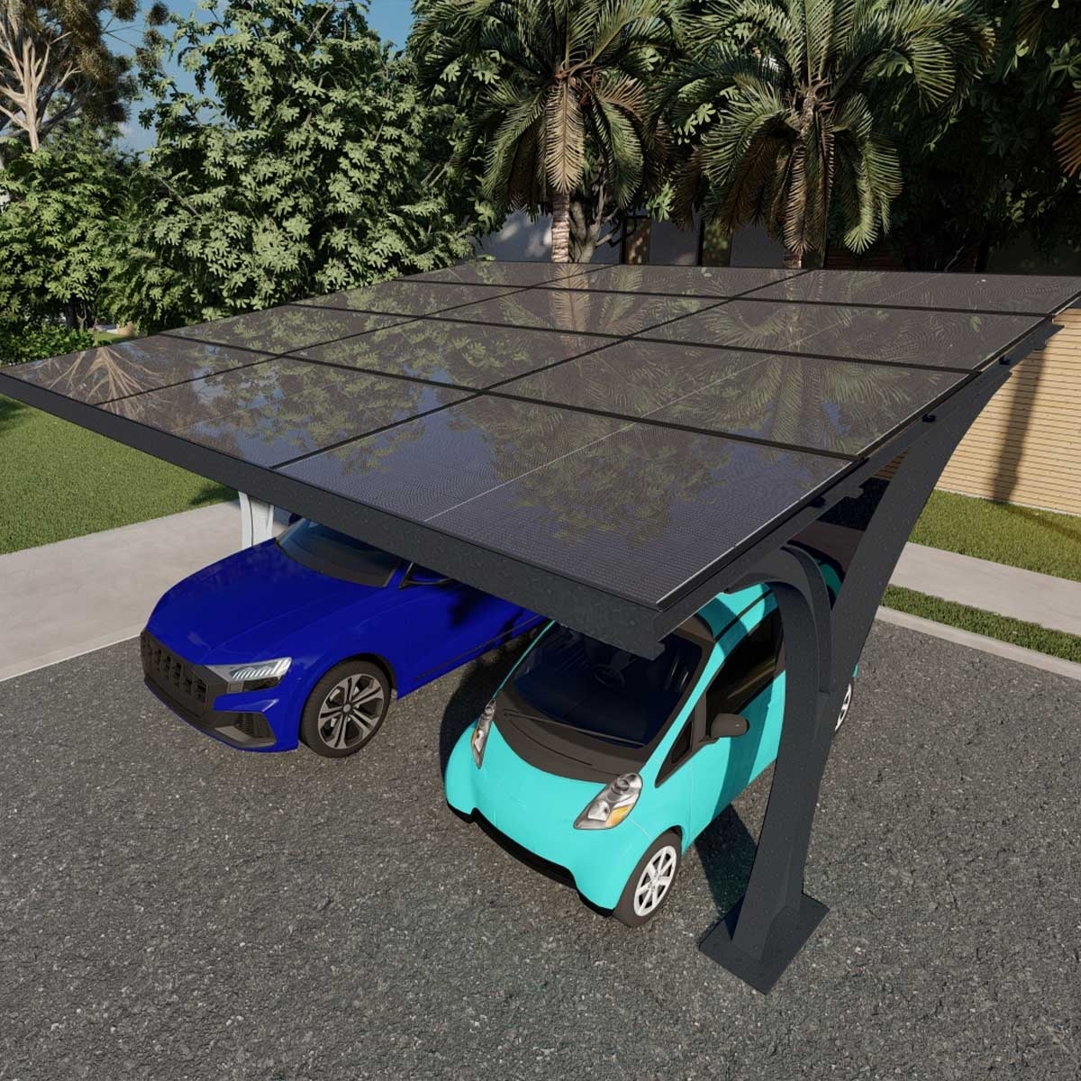 TommaTech 2 Car Solar Car Parking Package 570Wp