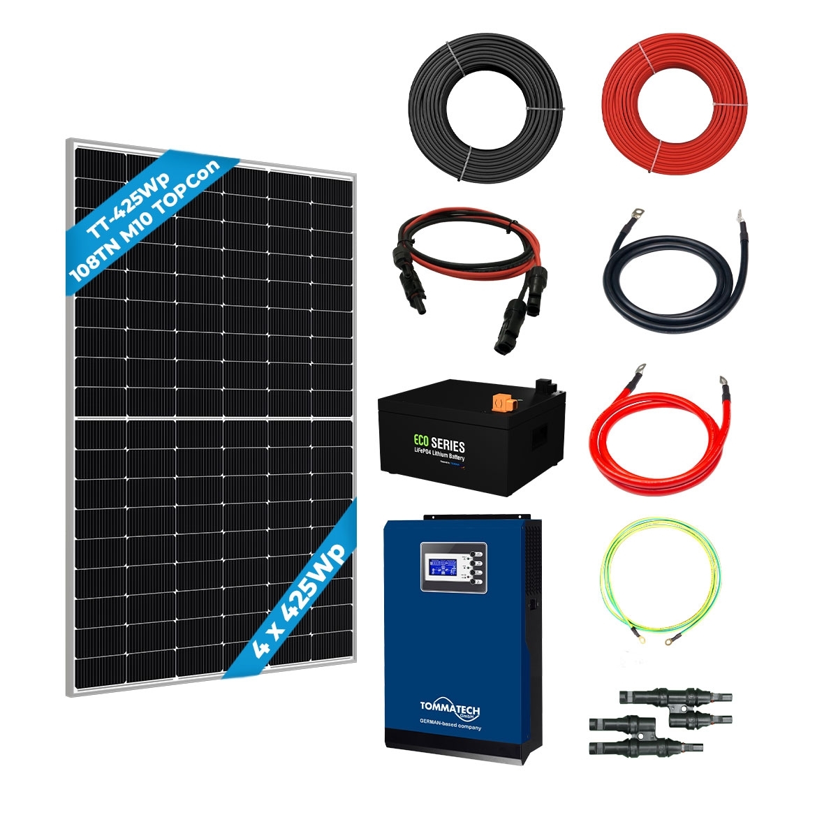 4 Panel(425Wp) 3kWe Off-Grid(24V) Solar Paket