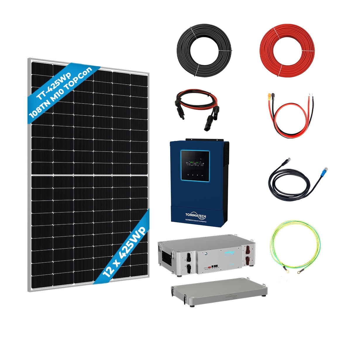 12 Panel(425Wp) 5.6kWe Off-Grid(48V) Solar Package