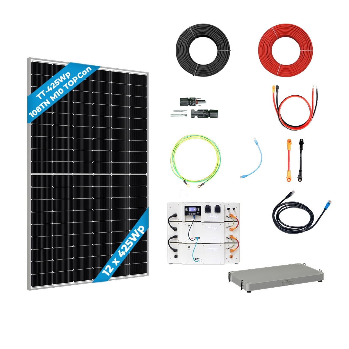 12 Panel(425Wp) 7.2kWe Off-Grid(48V) Solar Package