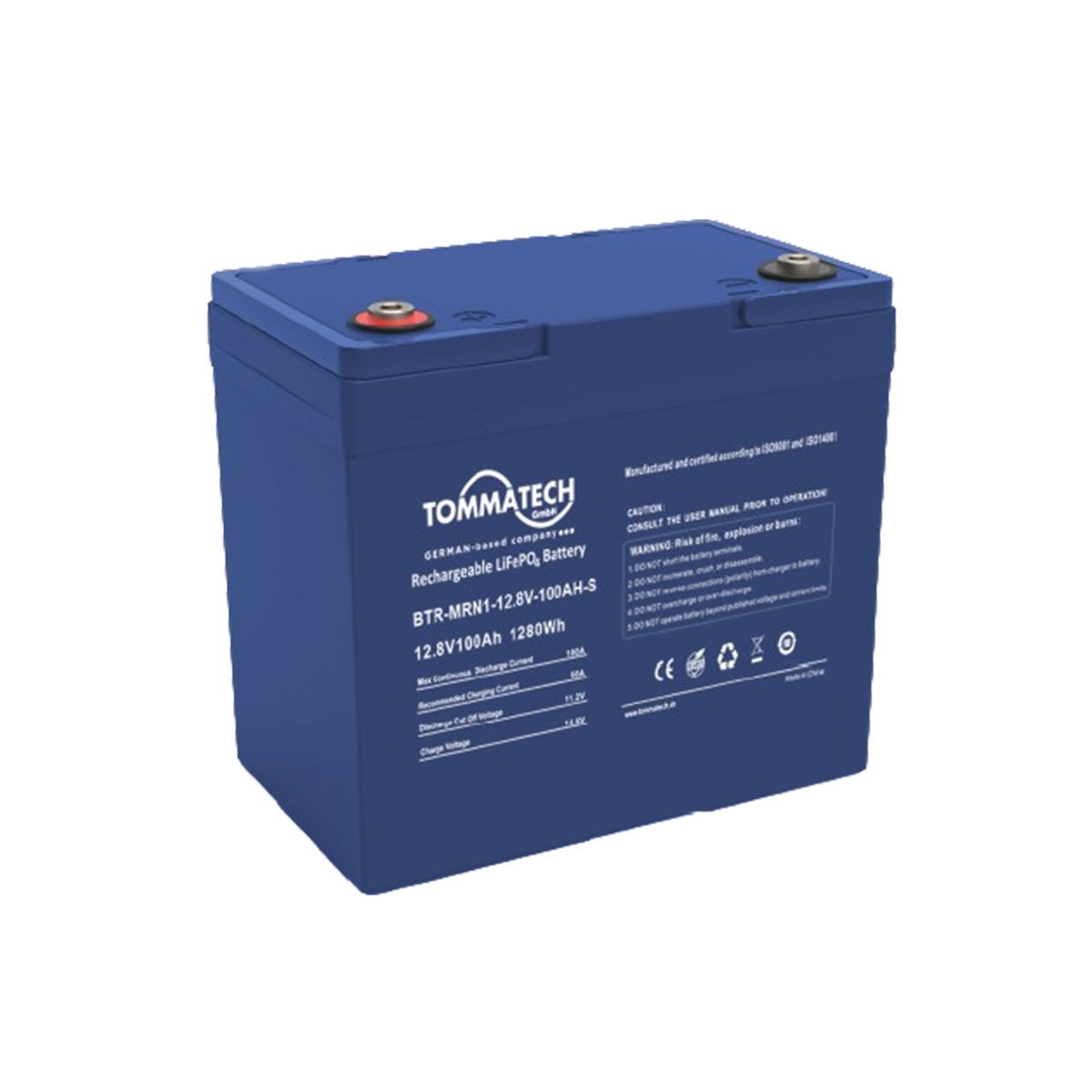 TommaTech ABS+PC-Gehäuse 12,8V-100Ah Bootsbatterie