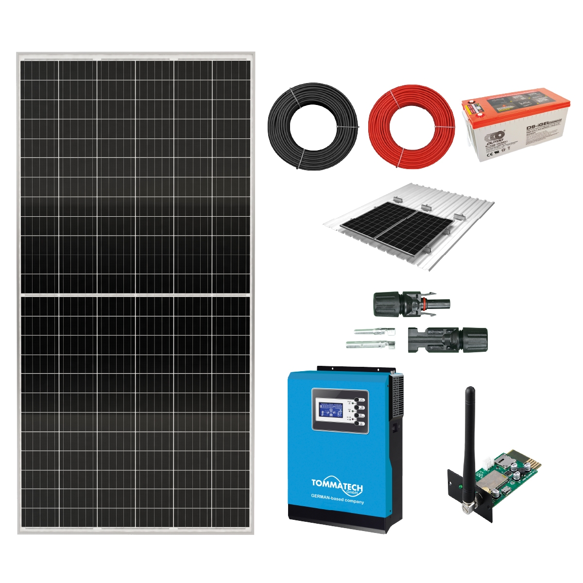 1kW / 455Wp / 2.4kWh / 1~ MPPT Solar Off-Grid Solution